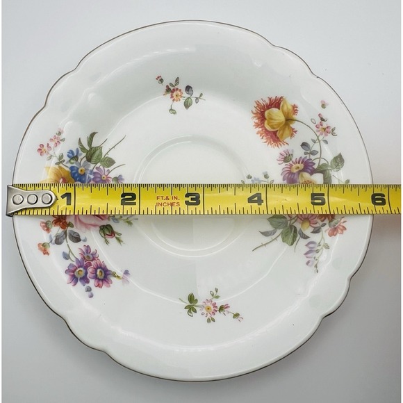 Royal Crown Derby Bone China Teacup Saucer Floral Gold Trim England Vintage - Picture 16 of 16